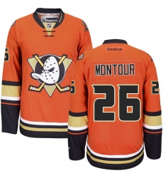 Men's Reebok Anaheim Ducks #26 Brandon Montour Authentic Orange Third NHL Jersey