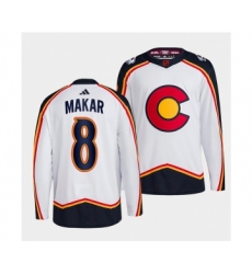 Men's Colorado Avalanche #8 Cale Makar White 2022-23 Reverse Retro Stitched Jersey