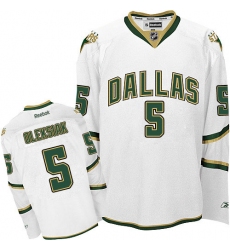 Men's Reebok Dallas Stars #5 Jamie Oleksiak Premier White Third NHL Jersey