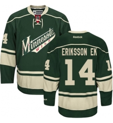 Men's Reebok Minnesota Wild #14 Joel Eriksson Ek Premier Green Third NHL Jersey