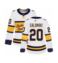 Women's Nashville Predators #20 Miikka Salomaki Authentic White 2020 Winter Classic Hockey Jersey