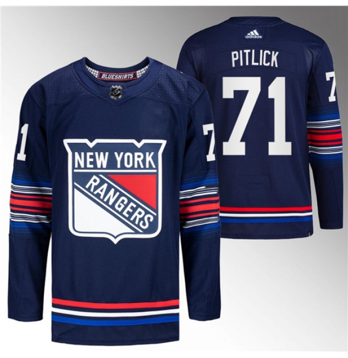 Men's New York Rangers #71 Tyler Pitlick Navy Stitched Jersey
