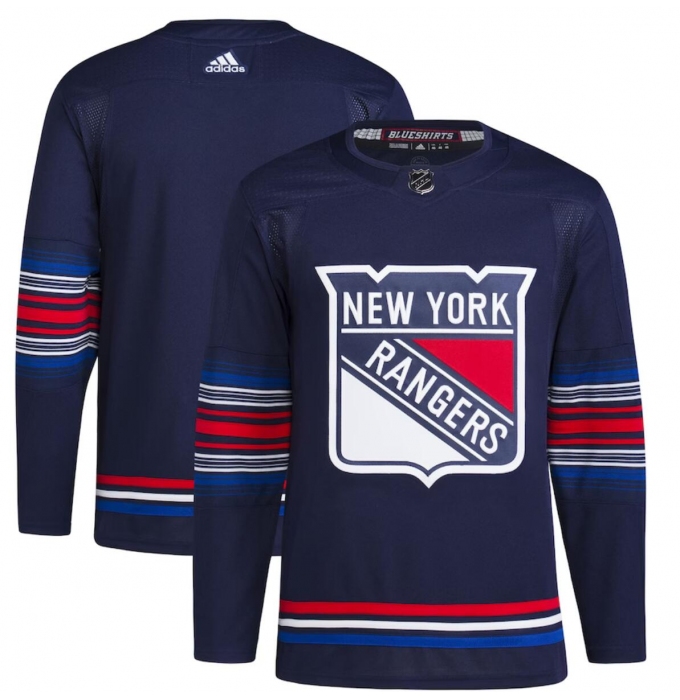 Men's New York Rangers Blank Navy Stitched Jersey