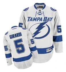 Youth Reebok Tampa Bay Lightning #5 Dan Girardi Authentic White Away NHL Jersey