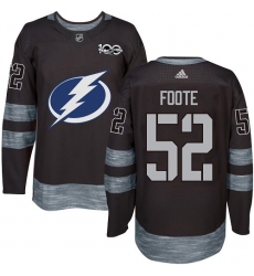 Men's Adidas Tampa Bay Lightning #52 Callan Foote Authentic Black 1917-2017 100th Anniversary NHL Jersey