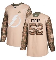 Youth Adidas Tampa Bay Lightning #52 Callan Foote Authentic Camo Veterans Day Practice NHL Jersey