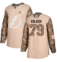 Youth Adidas Tampa Bay Lightning #79 Alexander Volkov Authentic Camo Veterans Day Practice NHL Jersey