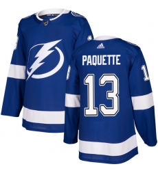 Youth Adidas Tampa Bay Lightning #13 Cedric Paquette Authentic Royal Blue Home NHL Jersey