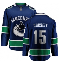 Men's Vancouver Canucks #15 Derek Dorsett Fanatics Branded Blue Home Breakaway NHL Jersey