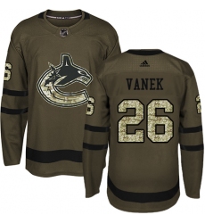 Men's Adidas Vancouver Canucks #26 Thomas Vanek Premier Green Salute to Service NHL Jersey