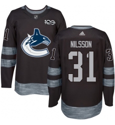 Men's Adidas Vancouver Canucks #31 Anders Nilsson Premier Black 1917-2017 100th Anniversary NHL Jersey