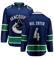 Men's Vancouver Canucks #4 Michael Del Zotto Fanatics Branded Blue Home Breakaway NHL Jersey