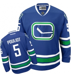 Youth Reebok Vancouver Canucks #5 Derrick Pouliot Authentic Royal Blue Third NHL Jersey