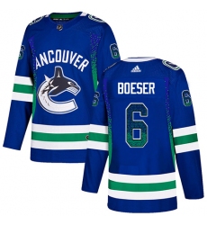 Men's Adidas Vancouver Canucks #6 Brock Boeser Authentic Blue Drift Fashion NHL Jersey