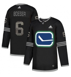 Men's Adidas Vancouver Canucks #6 Brock Boeser Black 1 Authentic Classic Stitched NHL Jersey