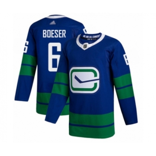 Men's Vancouver Canucks #6 Brock Boeser Authentic Royal Blue Alternate Hockey Jersey
