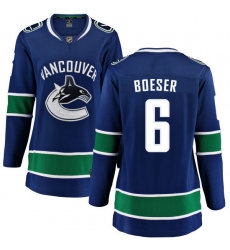 Women's Vancouver Canucks #6 Brock Boeser Fanatics Branded Blue Home Breakaway NHL Jersey
