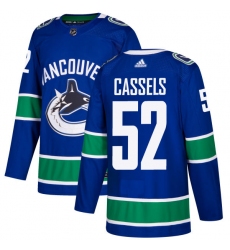 Men's Adidas Vancouver Canucks #52 Cole Cassels Premier Blue Home NHL Jersey