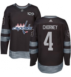 Men's Adidas Washington Capitals #4 Taylor Chorney Authentic Black 1917-2017 100th Anniversary NHL Jersey