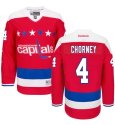 Men's Reebok Washington Capitals #4 Taylor Chorney Premier Red Third NHL Jersey