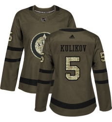 Women's Adidas Winnipeg Jets #5 Dmitry Kulikov Authentic Green Salute to Service NHL Jersey