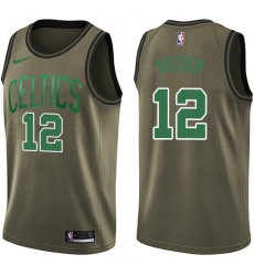 Men's Nike Boston Celtics #12 Terry Rozier Swingman Green Salute to Service NBA Jersey