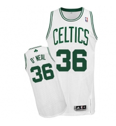 Men's Adidas Boston Celtics #36 Shaquille O'Neal Authentic White Home NBA Jersey