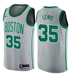 Women's Nike Boston Celtics #35 Reggie Lewis Swingman Gray NBA Jersey - City Edition