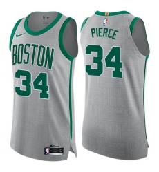 Men's Nike Boston Celtics #34 Paul Pierce Authentic Gray NBA Jersey - City Edition