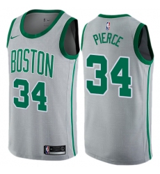 Men's Nike Boston Celtics #34 Paul Pierce Swingman Gray NBA Jersey - City Edition