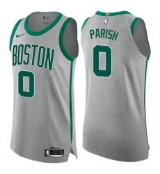 Men's Nike Boston Celtics #0 Robert Parish Authentic Gray NBA Jersey - City Edition