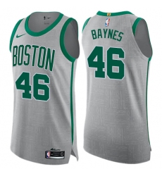 Men's Nike Boston Celtics #46 Aron Baynes Authentic Gray NBA Jersey - City Edition