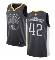 Women's Nike Golden State Warriors #42 Nate Thurmond Swingman Black Alternate 2018 NBA Finals Bound NBA Jersey - Statement Edition