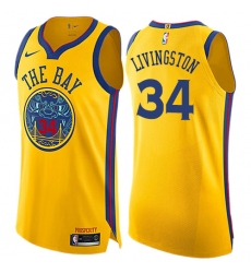 Youth Nike Golden State Warriors #34 Shaun Livingston Swingman Gold NBA Jersey - City Edition