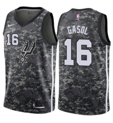 Men's Nike San Antonio Spurs #16 Pau Gasol Authentic Camo NBA Jersey - City Edition