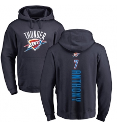 NBA Nike Oklahoma City Thunder #7 Carmelo Anthony Navy Blue Backer Pullover Hoodie