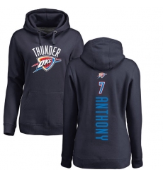 NBA Women's Nike Oklahoma City Thunder #7 Carmelo Anthony Navy Blue Backer Pullover Hoodie