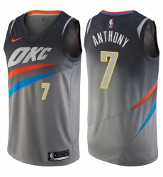 Women's Nike Oklahoma City Thunder #7 Carmelo Anthony Swingman Gray NBA Jersey - City Edition