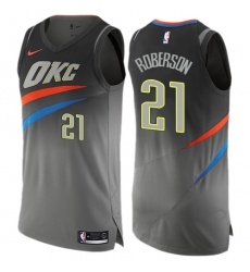 Men's Nike Oklahoma City Thunder #21 Andre Roberson Authentic Gray NBA Jersey - City Edition