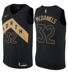 Men's Nike Toronto Raptors #32 KJ McDaniels Authentic Black NBA Jersey - City Edition