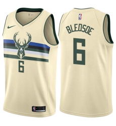 Men's Nike Milwaukee Bucks #6 Eric Bledsoe Authentic Cream NBA Jersey - City Edition