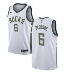 Men's Nike Milwaukee Bucks #6 Eric Bledsoe Swingman White Home NBA Jersey - Association Edition