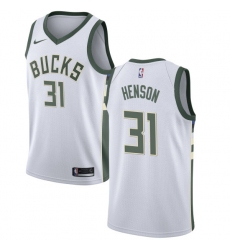 Women's Nike Milwaukee Bucks #31 John Henson Swingman White Home NBA Jersey - Association Edition