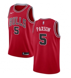 Men's Nike Chicago Bulls #5 John Paxson Swingman Red Road NBA Jersey - Icon Edition