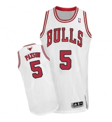 Women's Adidas Chicago Bulls #5 John Paxson Authentic White Home NBA Jersey