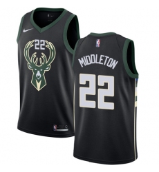 Women's Adidas Milwaukee Bucks #22 Khris Middleton Authentic Black Alternate NBA Jersey - Statement Edition