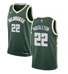 Youth Nike Milwaukee Bucks #22 Khris Middleton Swingman Green Road NBA Jersey - Icon Edition