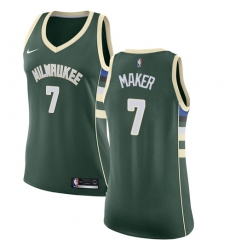 Women's Nike Milwaukee Bucks #7 Thon Maker Swingman Green Road NBA Jersey - Icon Edition