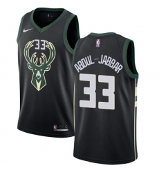 Men's Nike Milwaukee Bucks #33 Kareem Abdul-Jabbar Swingman Black Alternate NBA Jersey - Statement Edition