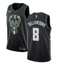 Men's Nike Milwaukee Bucks #8 Matthew Dellavedova Swingman Black Alternate NBA Jersey - Statement Edition